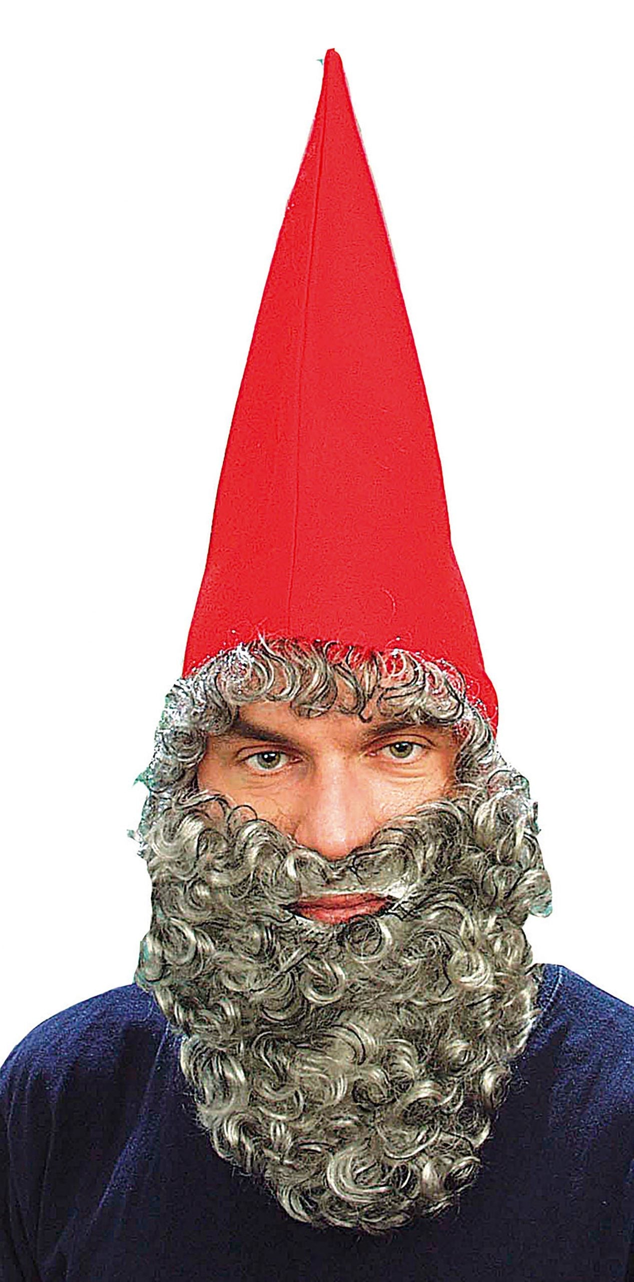 Mens Dwarf Hat Red & Beard Hats Male Halloween Costume 1