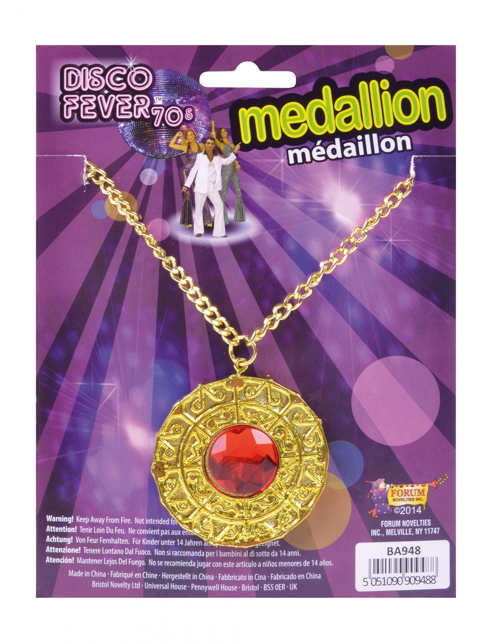 Mens Elvis Medallion Gold Costume Accessories Male Halloween 1