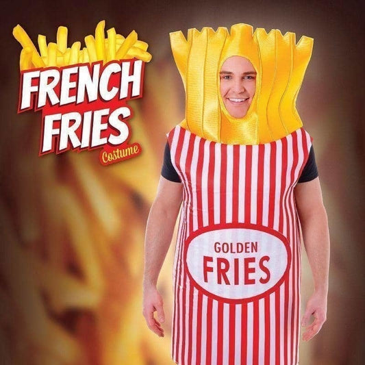 Mens French Fries Adult Costume Male Chest Size 44" Halloween 2