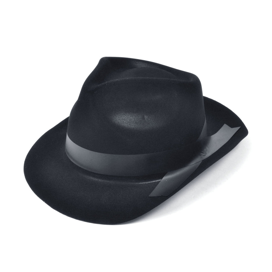 Mens Gangster Hat Black Flock Hats Male Halloween Costume_1
