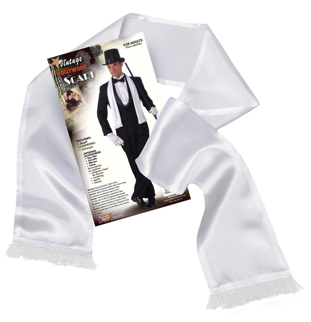 Mens Gangster Scarf White Costume Accesories Male Halloween_1