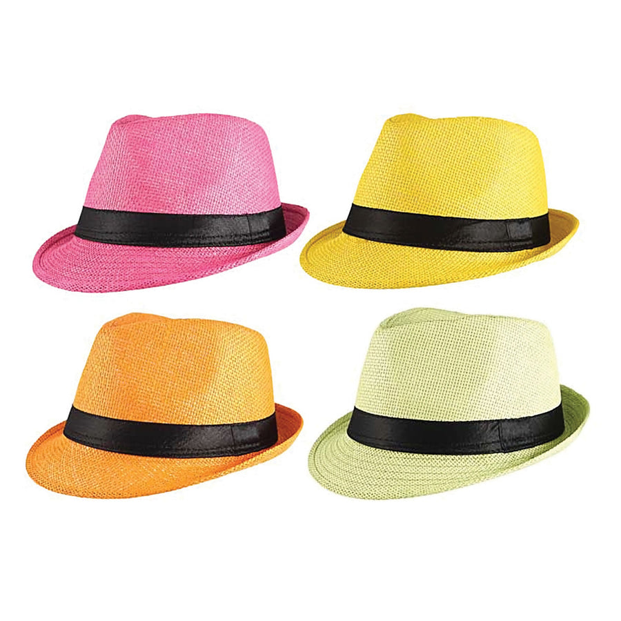 Mens Gangster Straw Hat Assorted Colours Costume Accesories Male Halloween_1