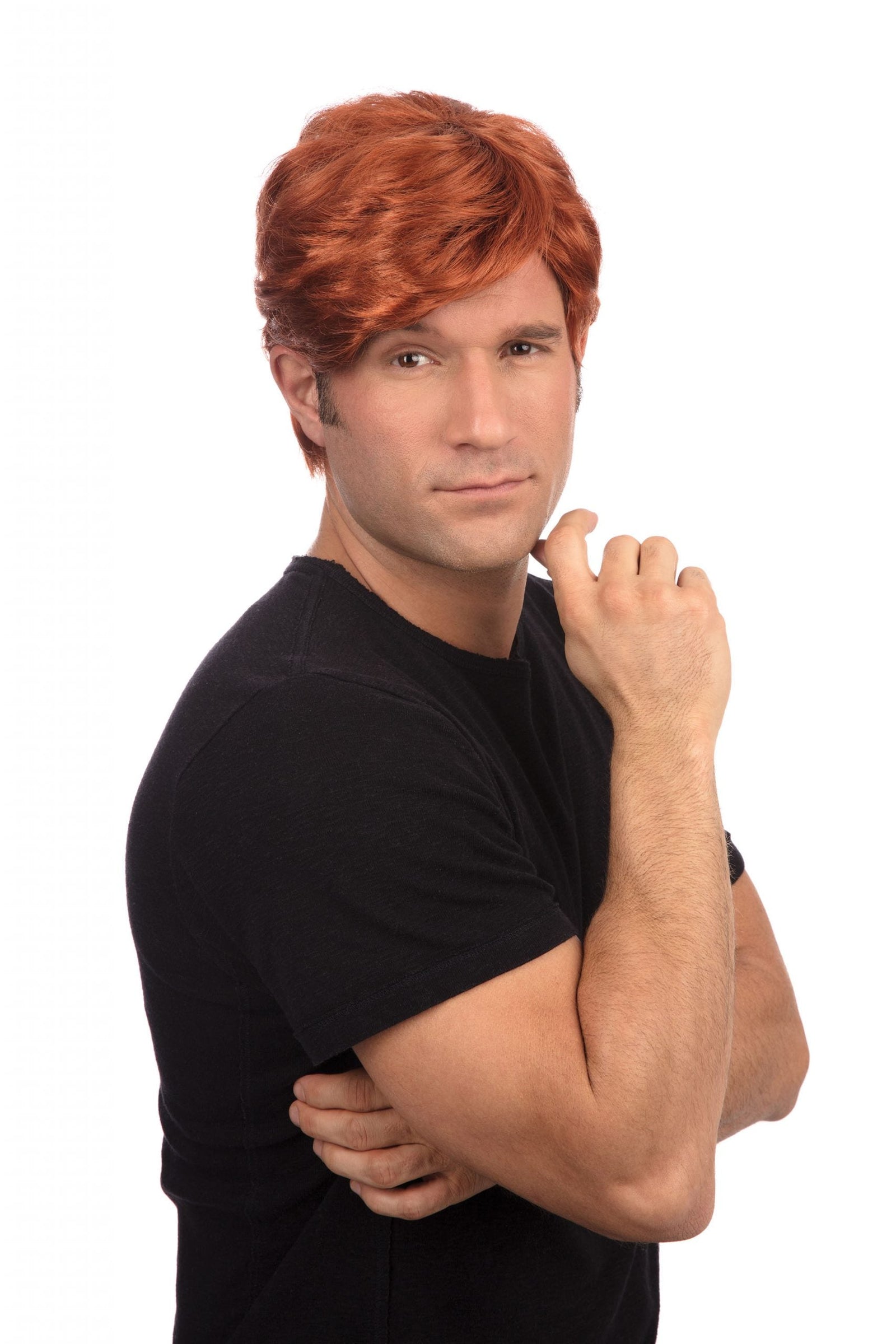 Mens Ginger Side Parting Wig 1