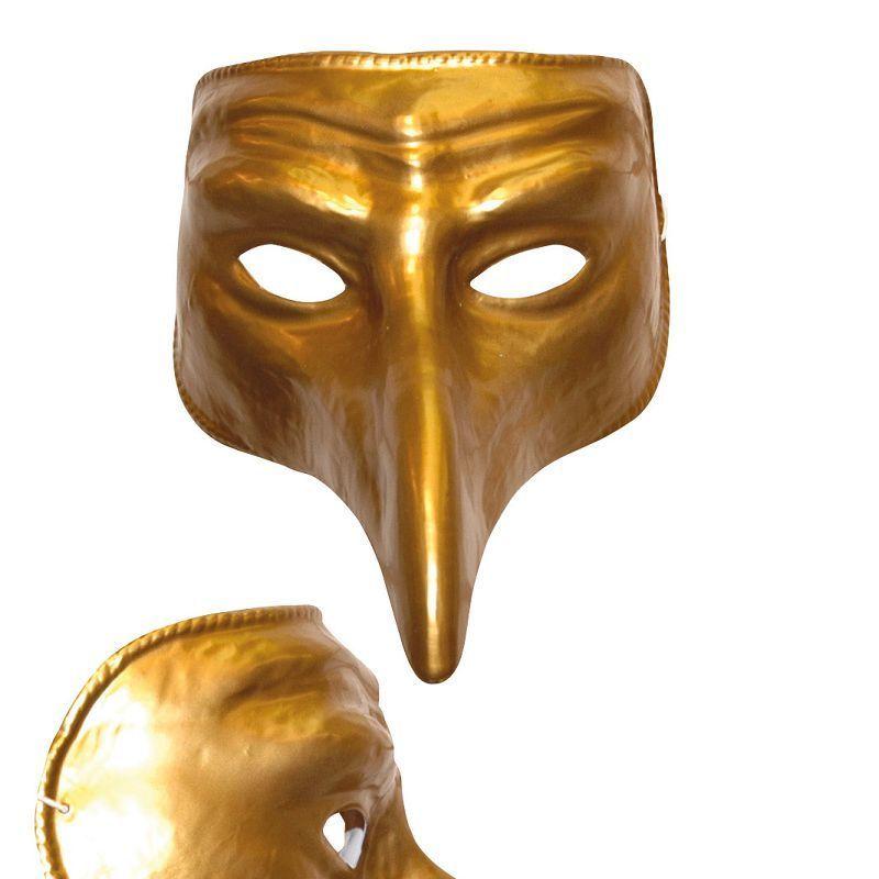 Mens Gold Comedy Plastic Masks Cardboard Masks Male_1
