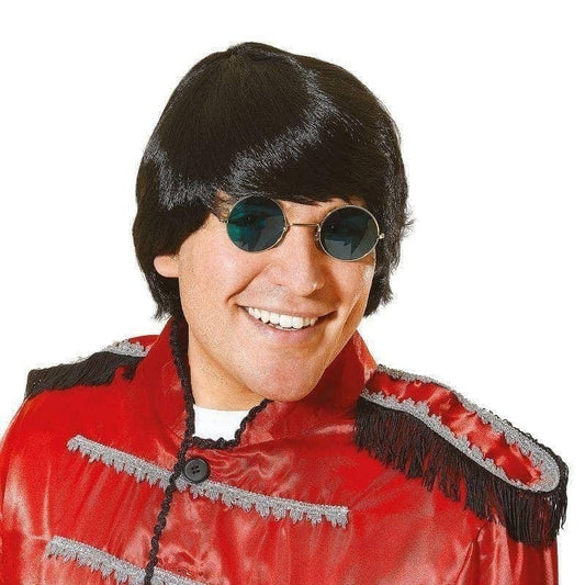 Mens Groovy 60s Wig Black Wigs Male Halloween Costume 1