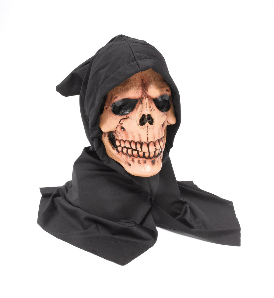 Mens Hooded Skull Mask Rubber Masks Male Halloween Costume_1
