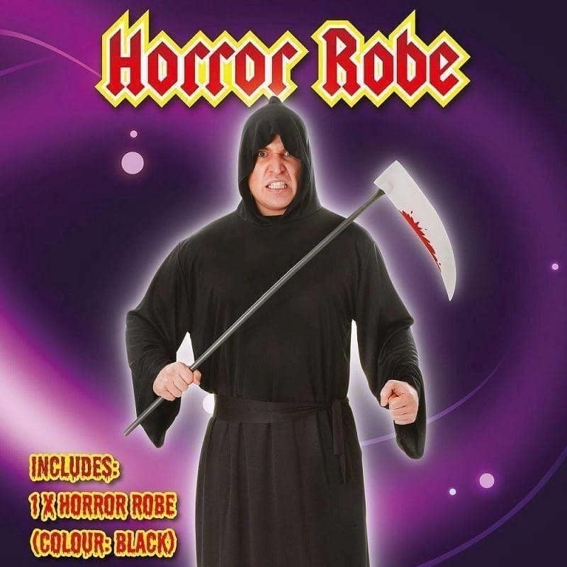Mens Horror Robe Black Adult Costume Male Halloween 2