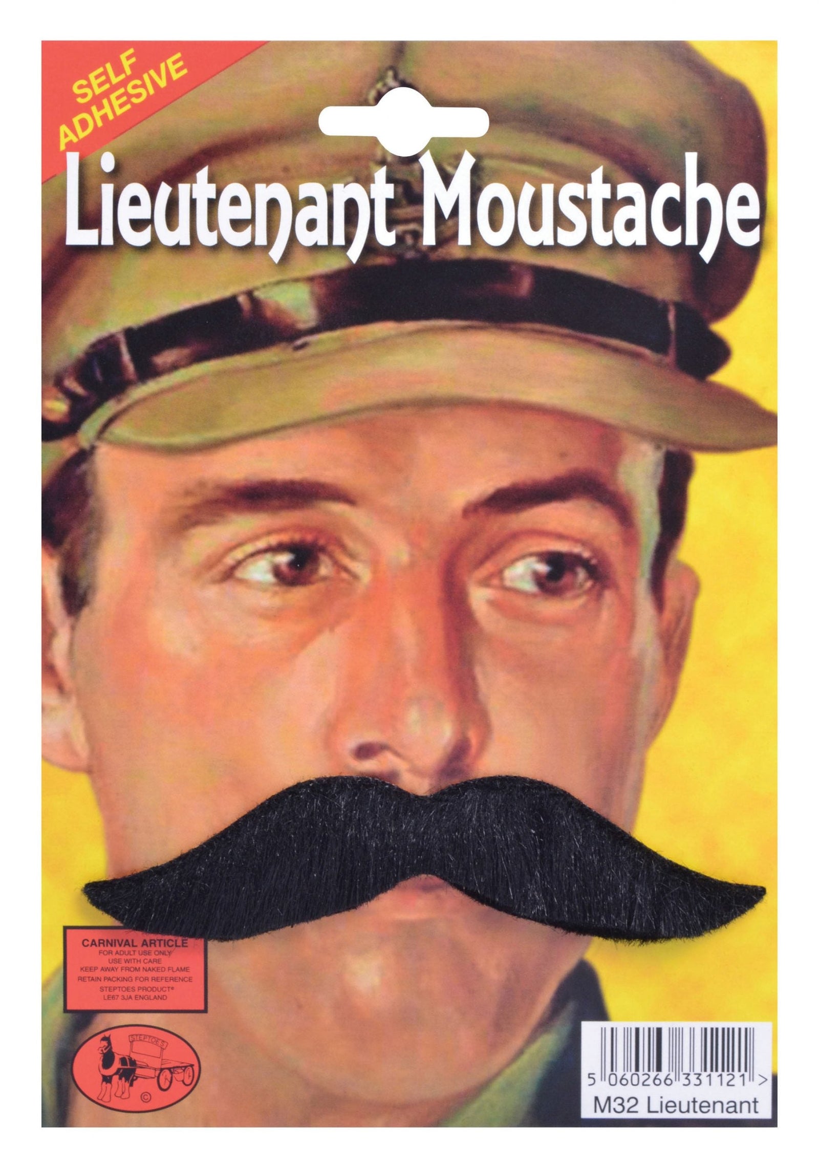 Mens Lieutenant Moustache Moustaches and Beards Male Halloween Costume 1