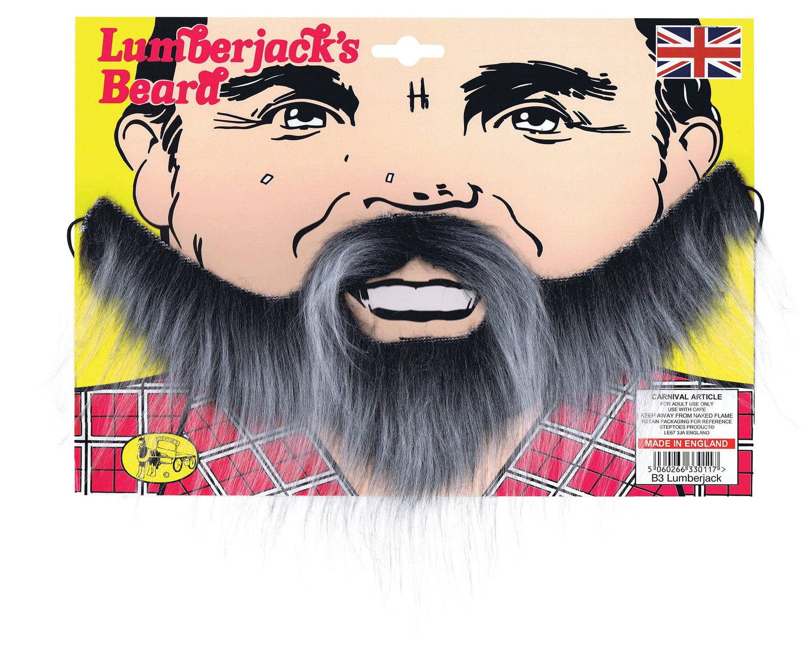 Mens Lumberjack Beard Grey Moustaches and Beards Male Halloween Costume 1