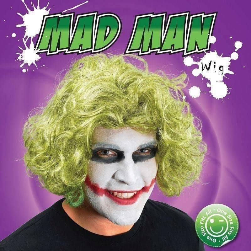 Mens Mad Man Wigs Male Halloween Costume 2
