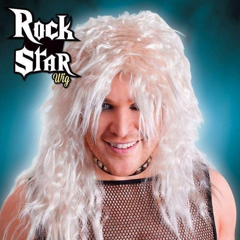 Size Chart Mens Male Blonde Rock Star Wig Wigs Halloween Costume