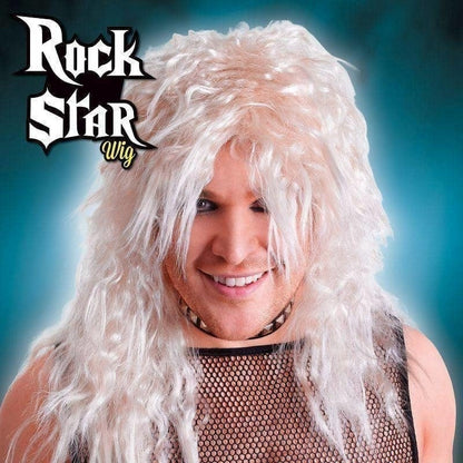 Mens Male Blonde Rock Star Wig Wigs Halloween Costume 2