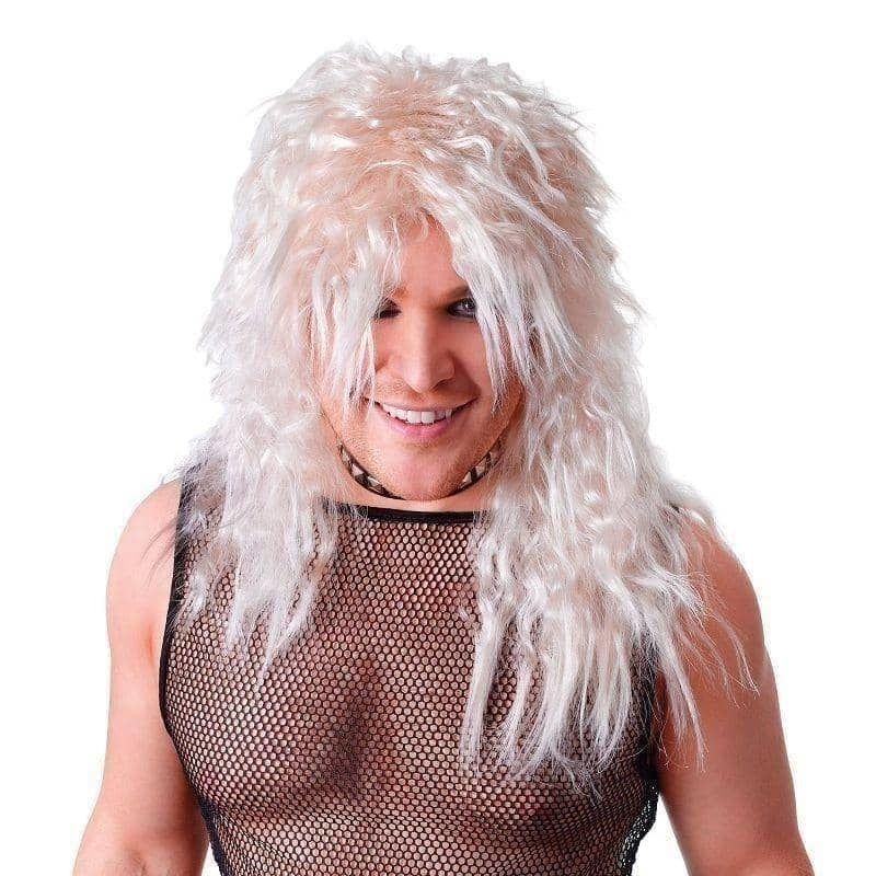 Mens Male Blonde Rock Star Wig Wigs Halloween Costume_1