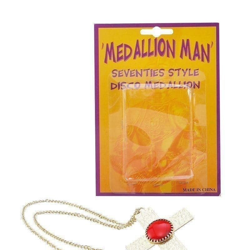 Mens Medallion Man Necklace Costume Accessories Male Halloween 1
