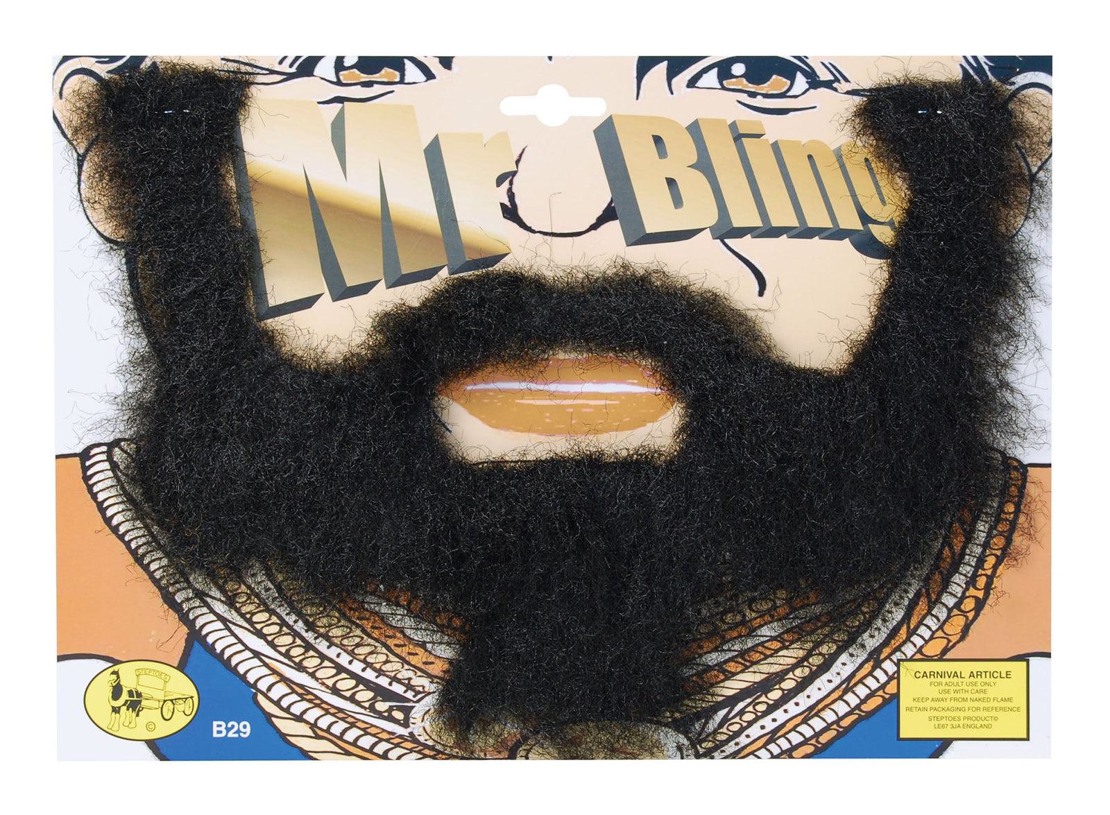 Mens Mr Bling Beard Moustaches and Beards Male Halloween Costume 1
