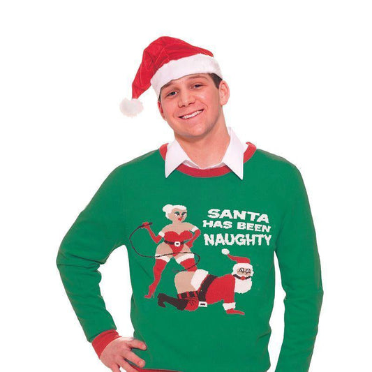 Mens Naughty Santa Sweater Adult Costumes Male Chest Size 44" 1