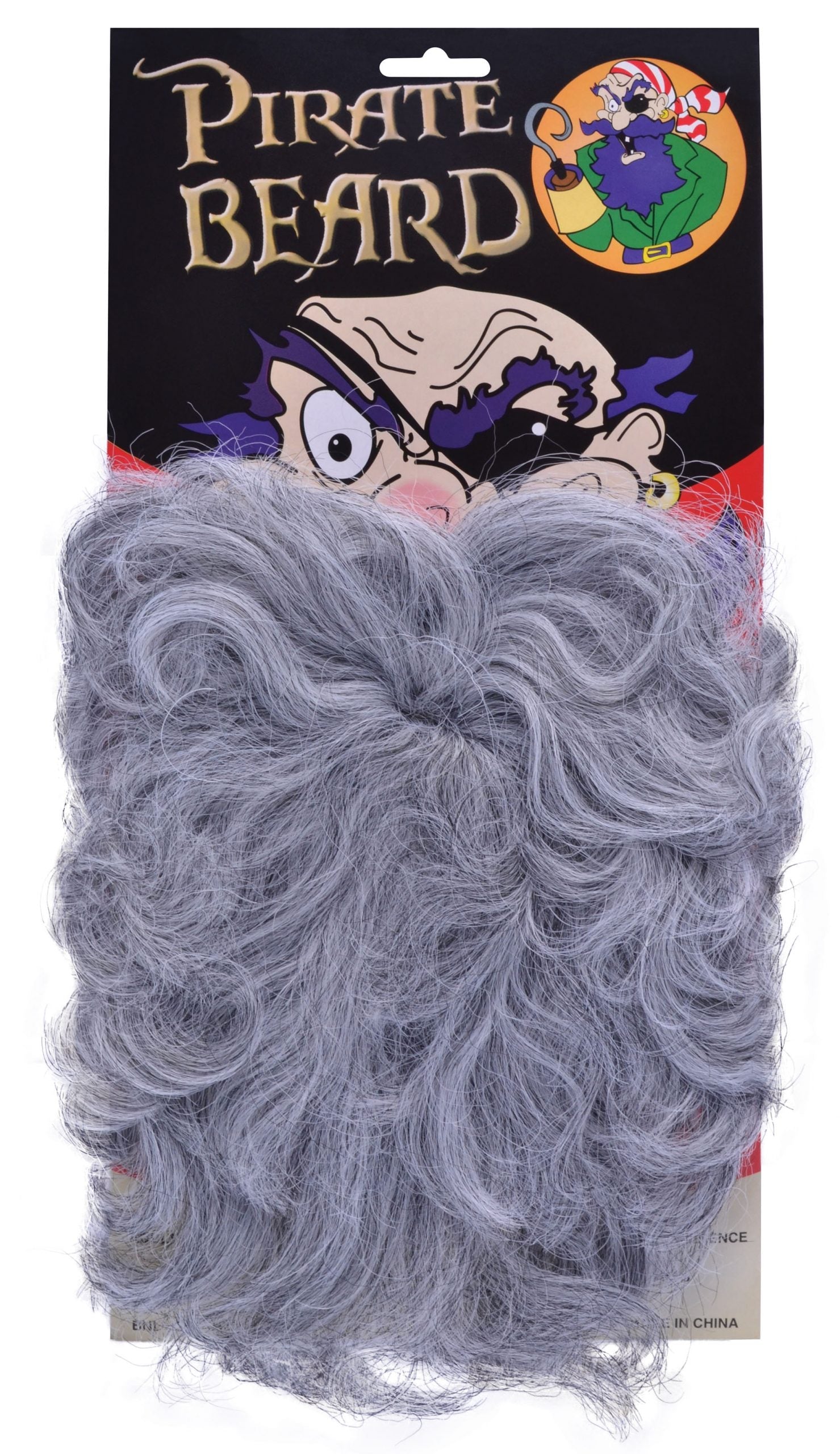 Mens Pirate Beard Wavy Grey Moustaches and Beards Male Halloween Costume 1