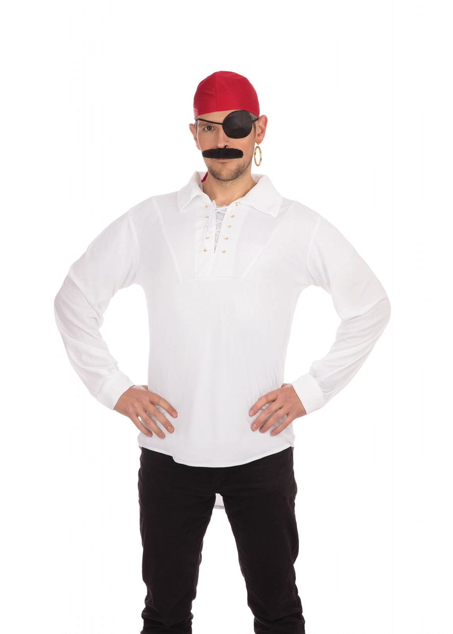 Mens Pirate Shirt White Adult Costume Male Halloween_1