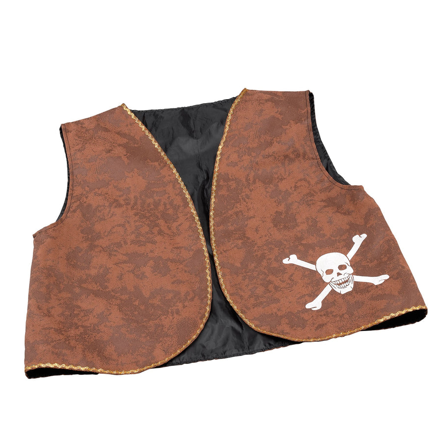 Mens Pirate Waistcoat Brown Distressed Costume Accessories Male Halloween_1