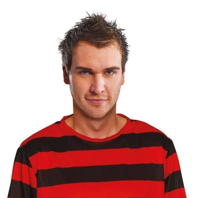 Mens Red Black Jumper Dennis The Menace Adult Costume Male Halloween_1