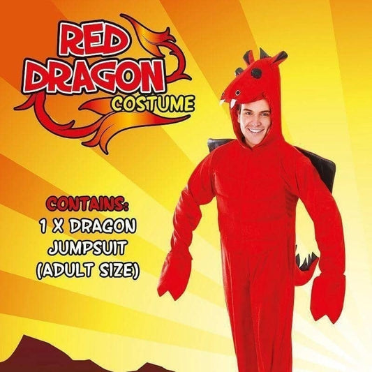 Mens Red Dradon Adult Costume Male Halloween 2