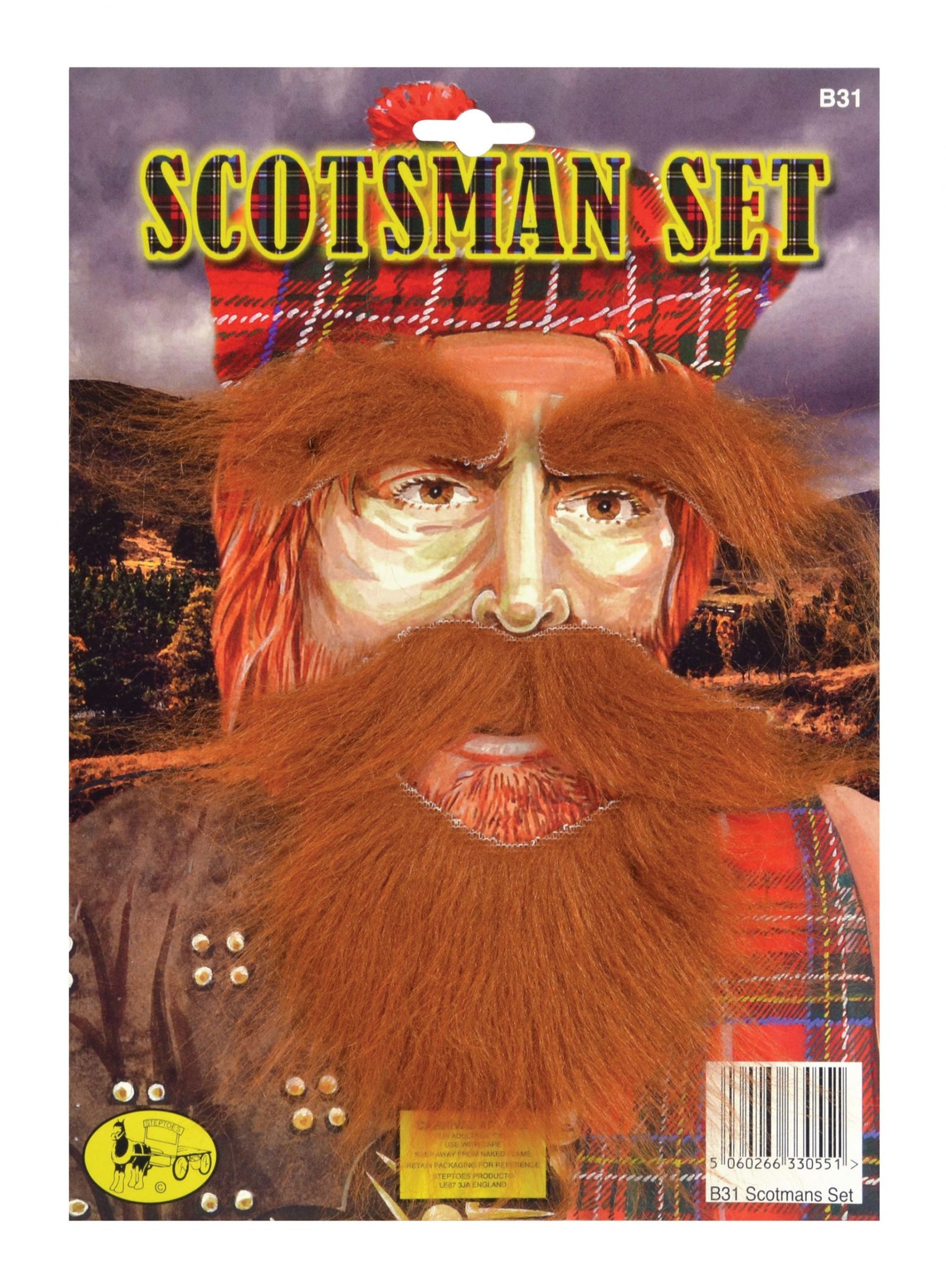 Mens Scotsman Set Beard Tash Eyebrows Beards Male Halloween Costume 1