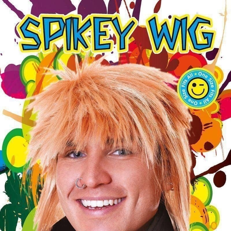 Size Chart Mens Spikey Wig Male Blonde Wigs Halloween Costume