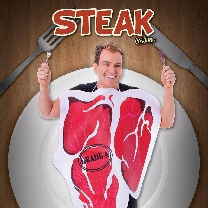 Mens Steak Adult Costume Male Chest Size 44" Halloween 2