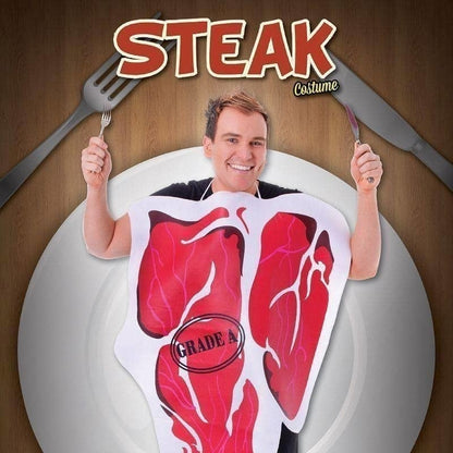 Mens Steak Adult Costume Male Chest Size 44" Halloween 2