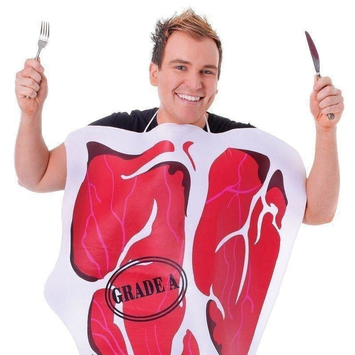 Mens Steak Adult Costume Male Chest Size 44" Halloween_1