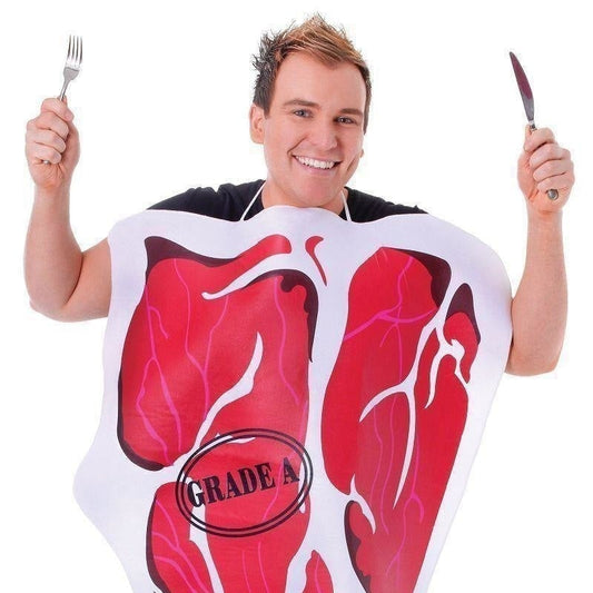 Mens Steak Adult Costume Male Chest Size 44" Halloween 1