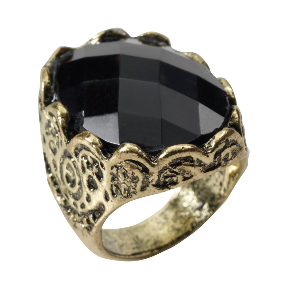 Mens Stone Ring Black Costume Accesories Male Halloween_1