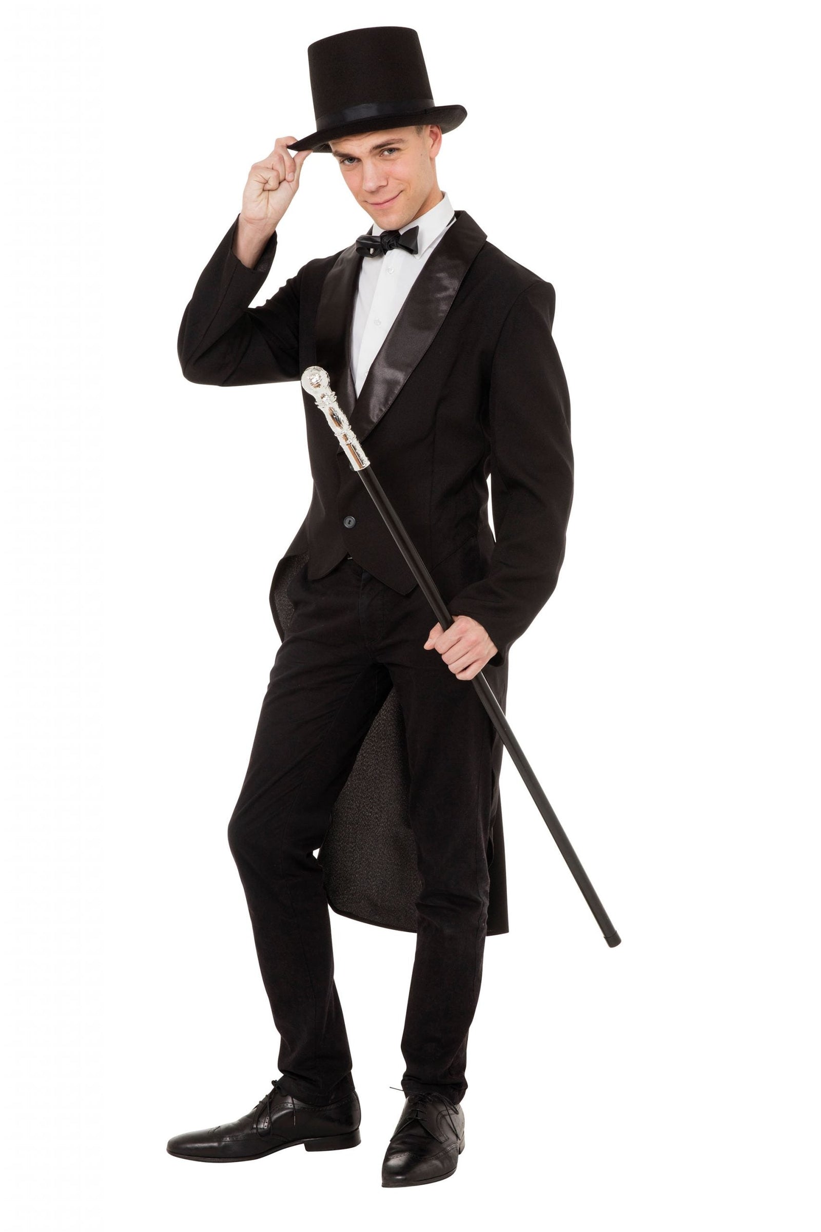 Mens Tailcoat Black Male Adult Costume Halloween 1