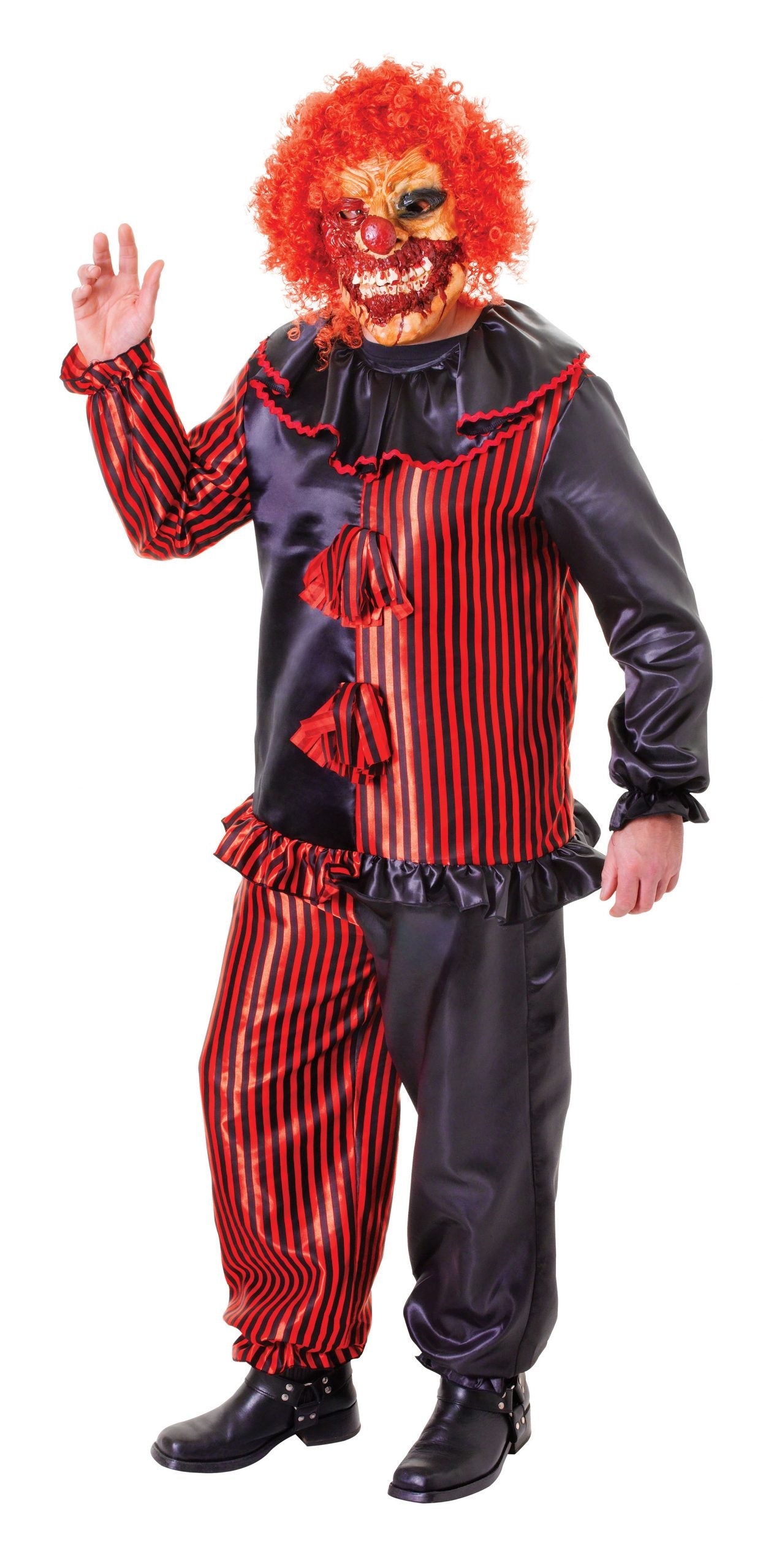 Mens Zombie Clown + Mask Adult Costume Male Halloween 1