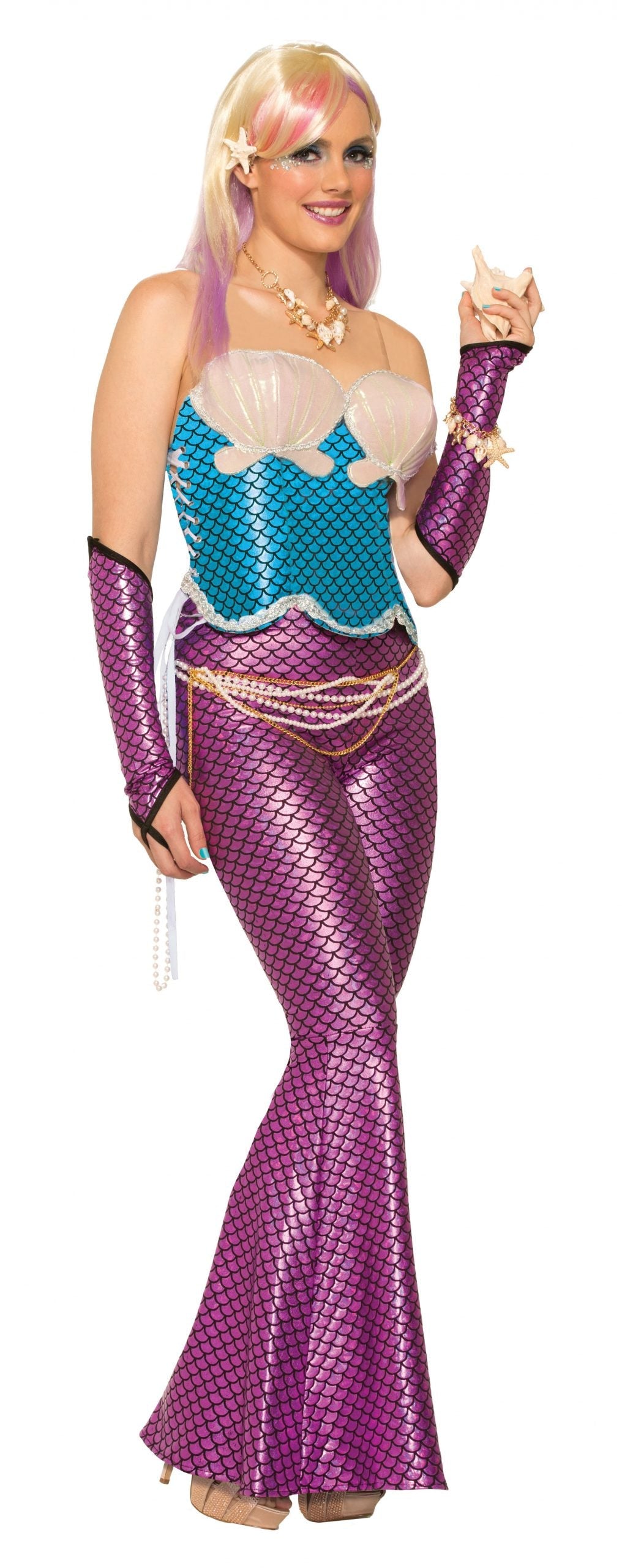 Mermaid Corset Blue Top Seashell Bra 1