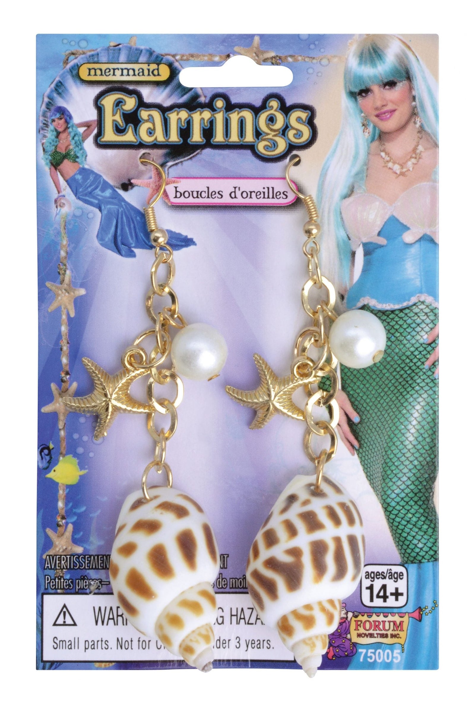 Mermaid Earrings Seashell Costume Accessory 1