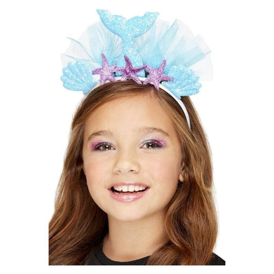 Mermaid Headband Blue Childs with Shells 1