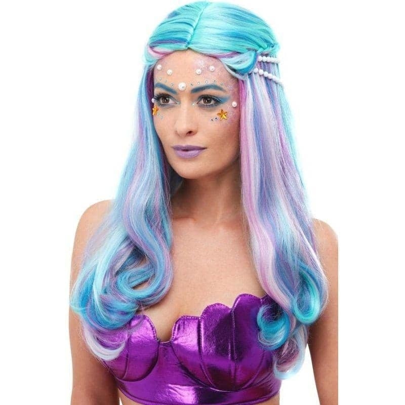 Mermaid Wig Adult Blue_1