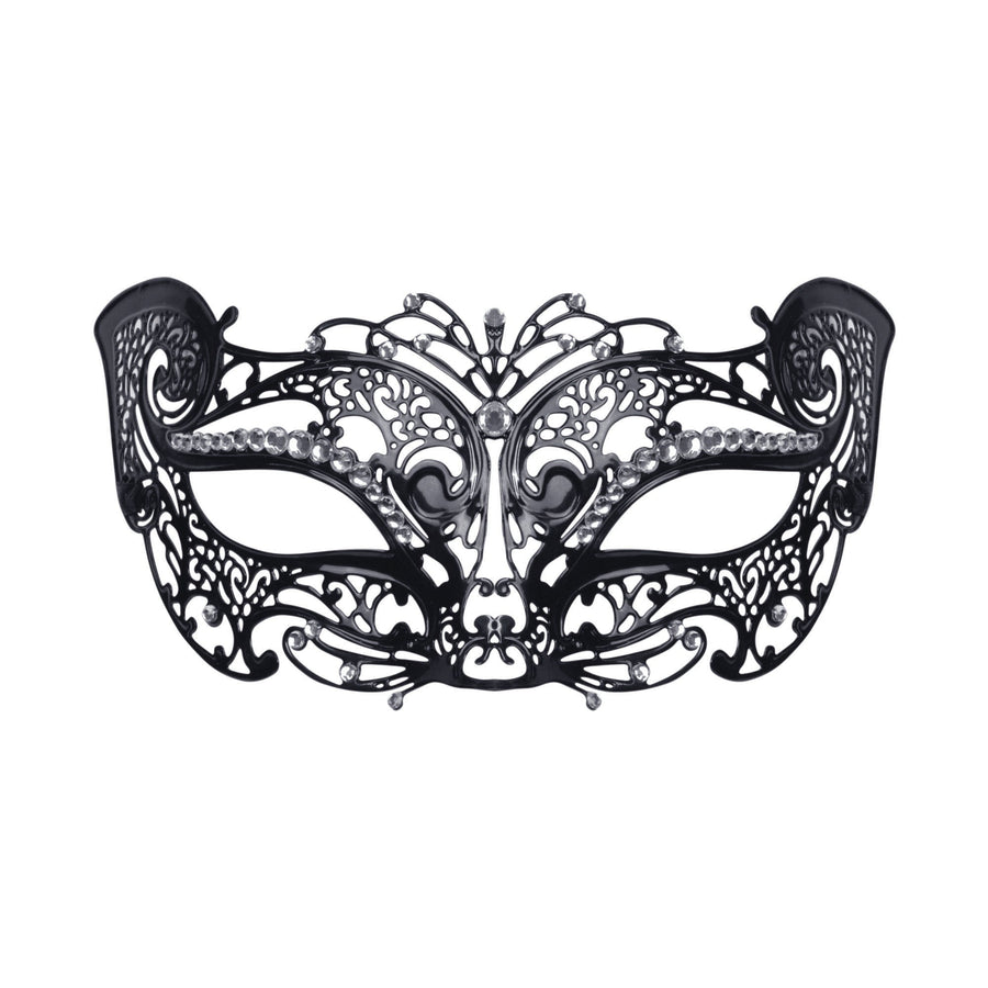 Filigree Cat Mask With Stone Metal_1 EM136
