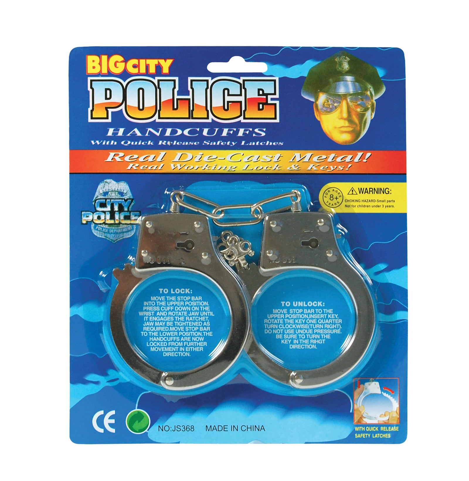Metal Handcuffs for Police Costumes Joke 1