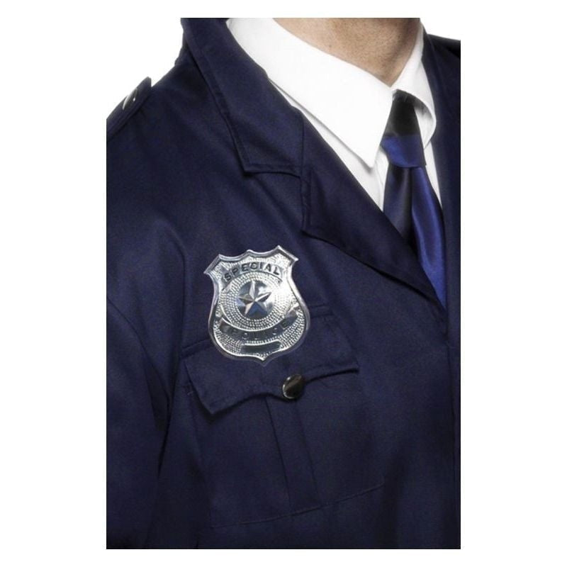 Metal Police Badge Adult Silver 2