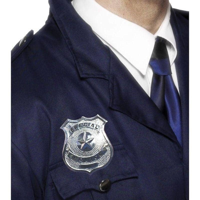 Metal Police Badge Adult Silver 1