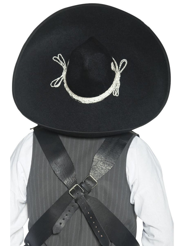 Mexican Bandit Sombrero Authentic Adult Black 2