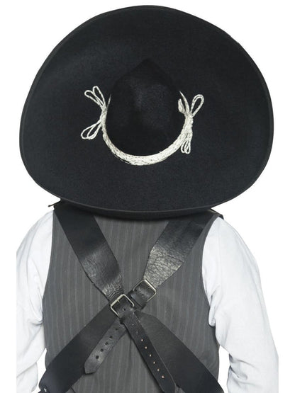Mexican Bandit Sombrero Authentic Adult Black 2