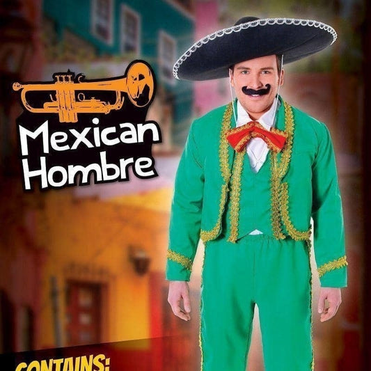 Mexican Man Adult Costume Green Suit 2