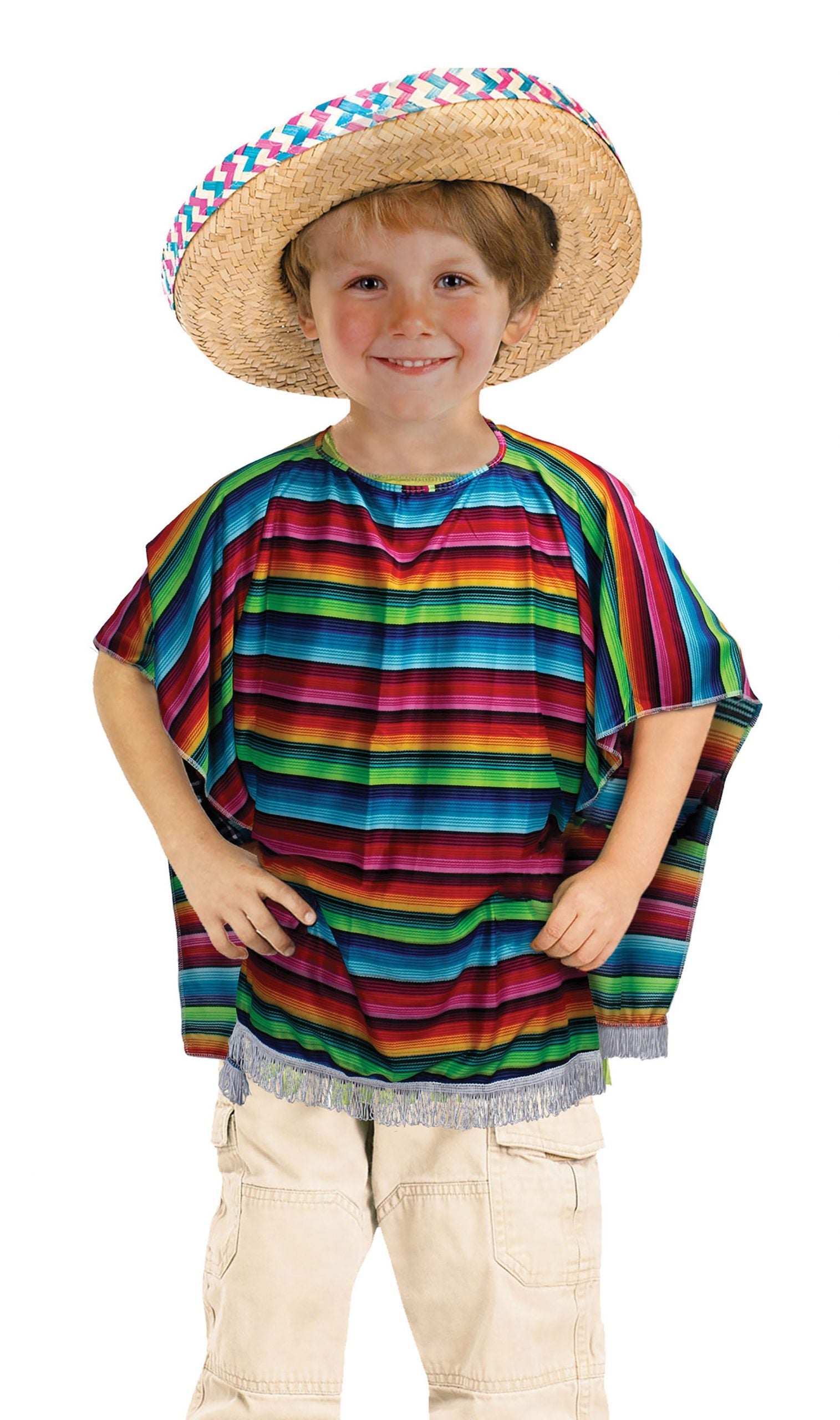Mexican Poncho Childrens Costume 1