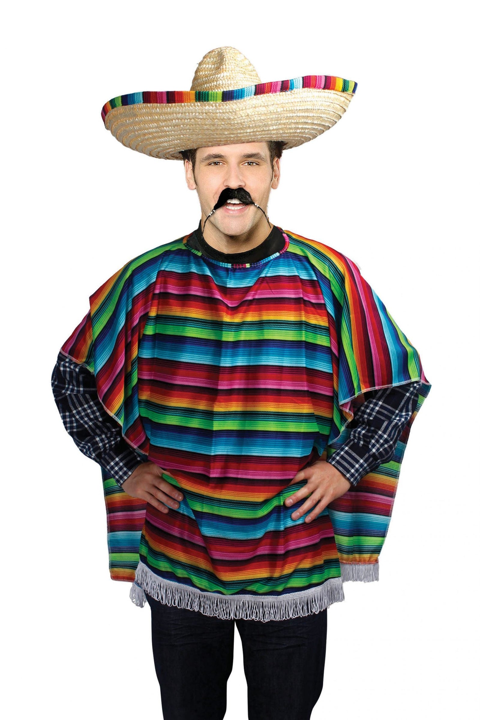 Mexican Poncho Costume Budget Adult 1