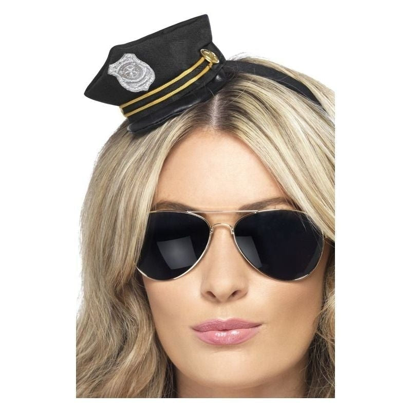 Mini Cop Hat Adult Black 2