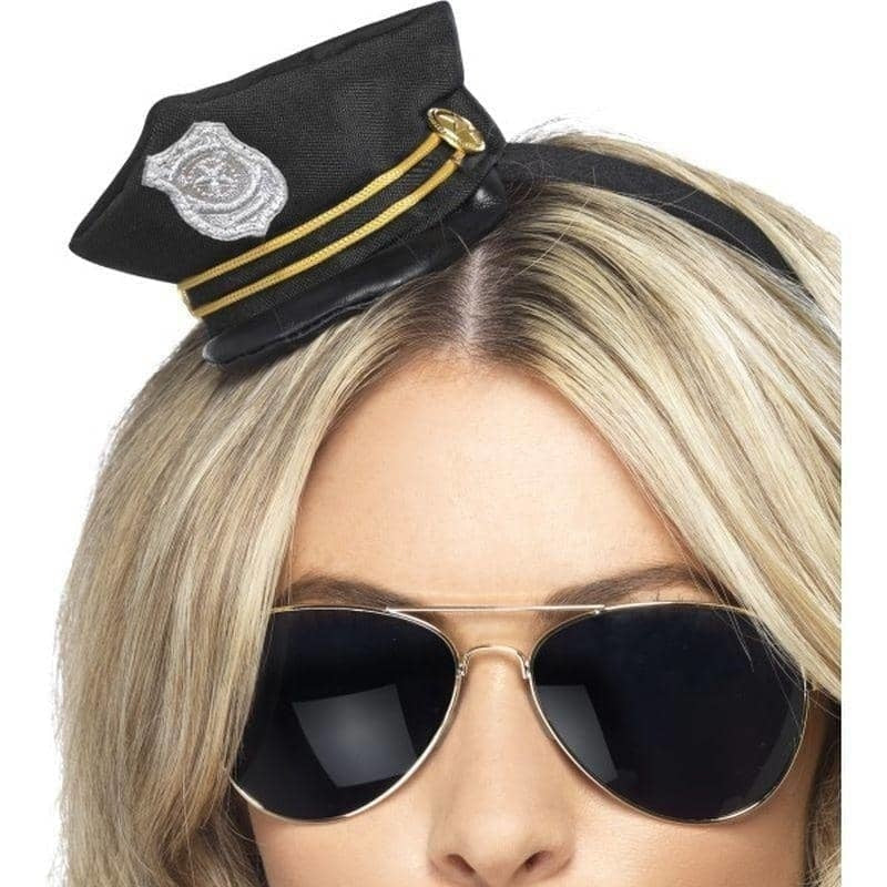 Mini Cop Hat Adult Black 1