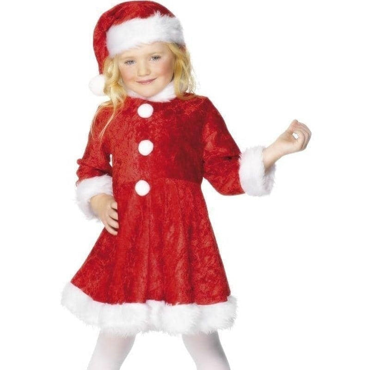 Mini Miss Santa Costume Kids Red White_3